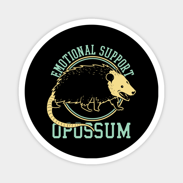 Emotional Support Opossum Retro Style Magnet by neira